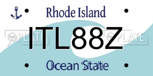 ITL88Z Rhode Island License Plate