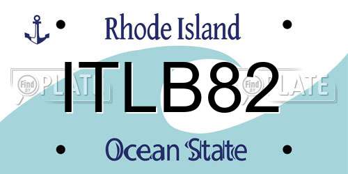 ITLB82 Rhode Island License Plate