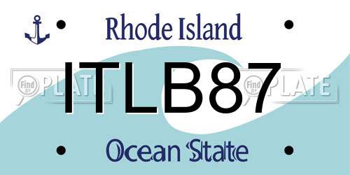 ITLB87 Rhode Island License Plate