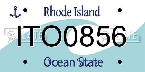 ITO0856 Rhode Island License Plate