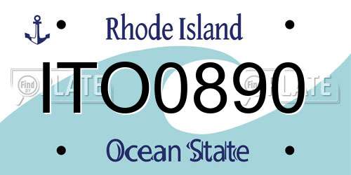 ITO0890 Rhode Island License Plate