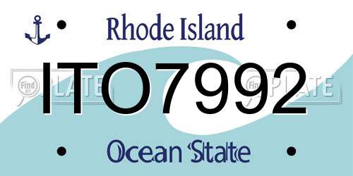 ITO7992 Rhode Island License Plate