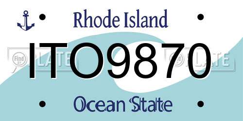 ITO9870 Rhode Island License Plate