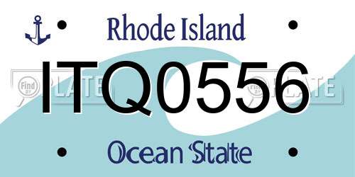 ITQ0556 Rhode Island License Plate