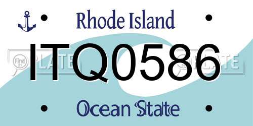 ITQ0586 Rhode Island License Plate