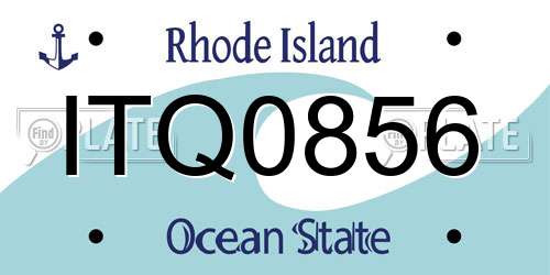 ITQ0856 Rhode Island License Plate