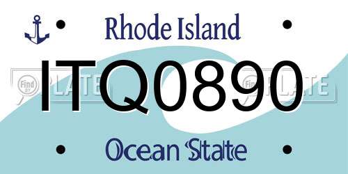 ITQ0890 Rhode Island License Plate
