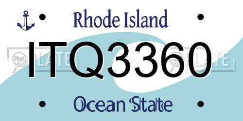 ITQ3360 Rhode Island License Plate