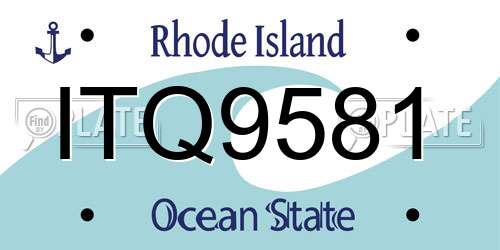 ITQ9581 Rhode Island License Plate
