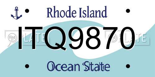 ITQ9870 Rhode Island License Plate
