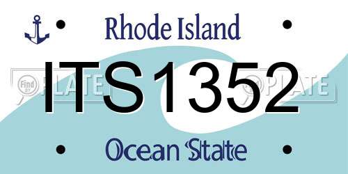 ITS1352 Rhode Island License Plate