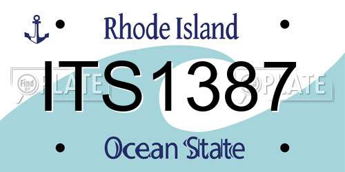 ITS1387 Rhode Island License Plate