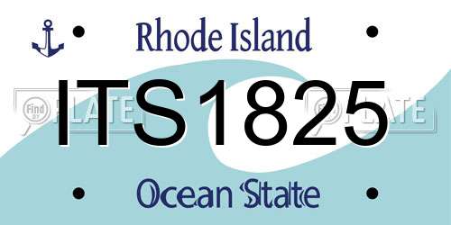 ITS1825 Rhode Island License Plate