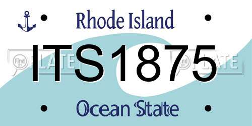 ITS1875 Rhode Island License Plate