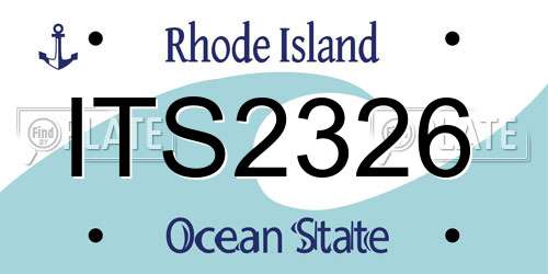 ITS2326 Rhode Island License Plate