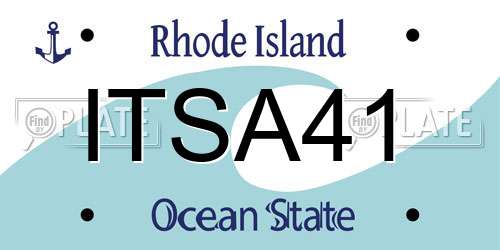 ITSA41 Rhode Island License Plate