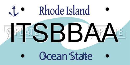 ITSBBAA Rhode Island License Plate