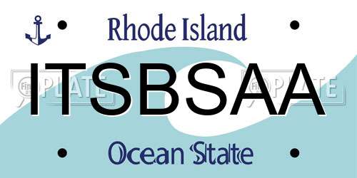 ITSBSAA Rhode Island License Plate