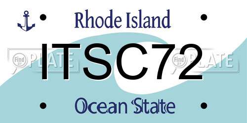 ITSC72 Rhode Island License Plate