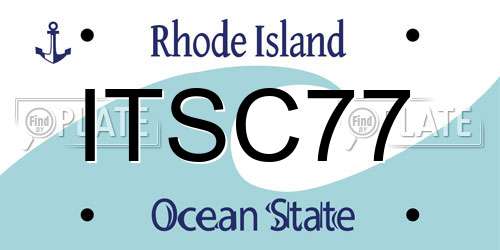 ITSC77 Rhode Island License Plate