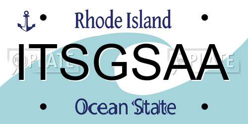 ITSGSAA Rhode Island License Plate