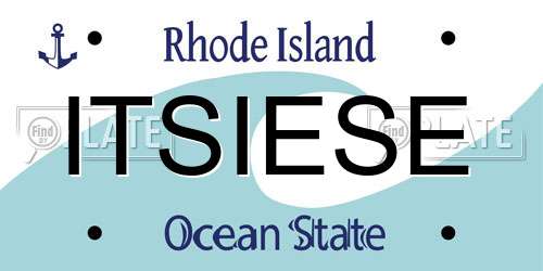 ITSIESE Rhode Island License Plate