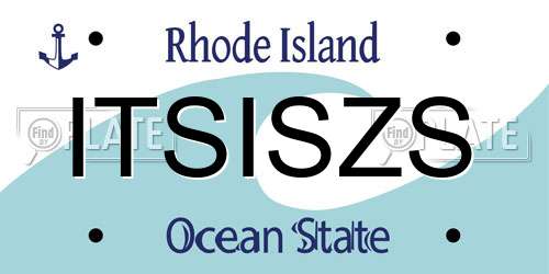 ITSISZS Rhode Island License Plate