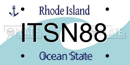 ITSN88 Rhode Island License Plate