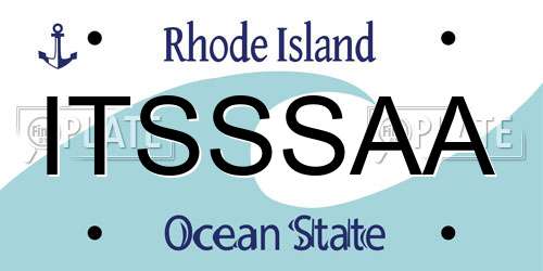 ITSSSAA Rhode Island License Plate
