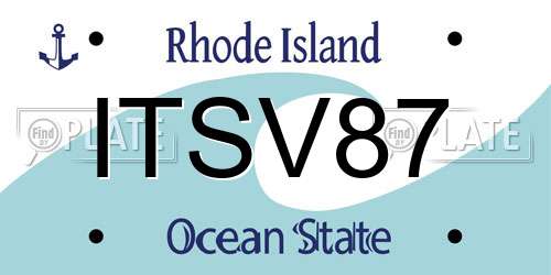 ITSV87 Rhode Island License Plate