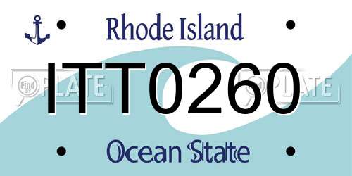 ITT0260 Rhode Island License Plate