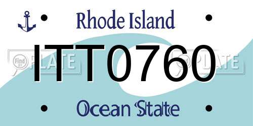 ITT0760 Rhode Island License Plate
