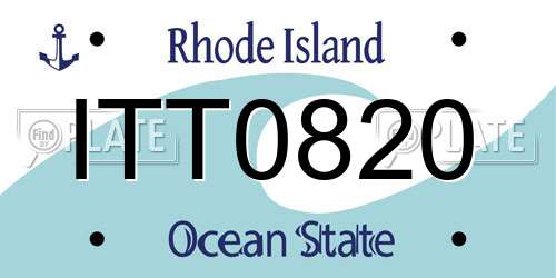 ITT0820 Rhode Island License Plate