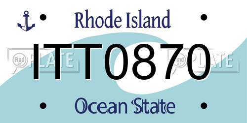 ITT0870 Rhode Island License Plate