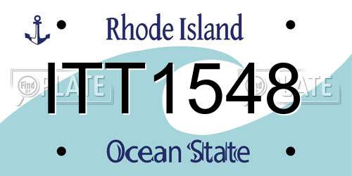 ITT1548 Rhode Island License Plate