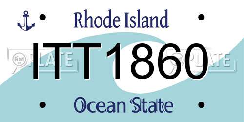 ITT1860 Rhode Island License Plate