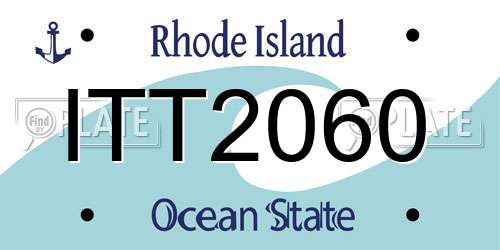 ITT2060 Rhode Island License Plate
