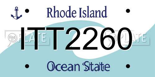ITT2260 Rhode Island License Plate