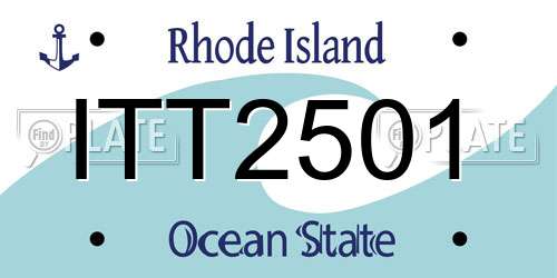 ITT2501 Rhode Island License Plate