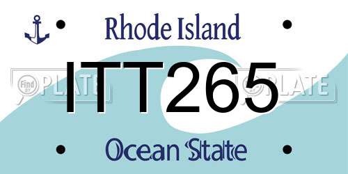 ITT265 Rhode Island License Plate