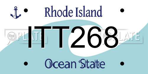 ITT268 Rhode Island License Plate