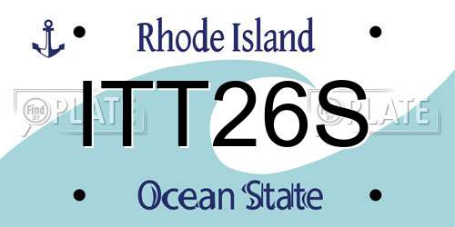 ITT26S Rhode Island License Plate