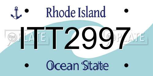 ITT2997 Rhode Island License Plate