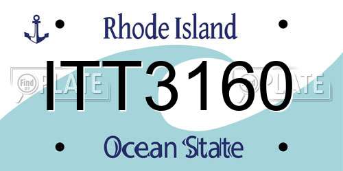 ITT3160 Rhode Island License Plate