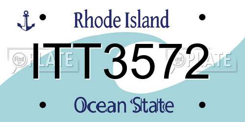 ITT3572 Rhode Island License Plate