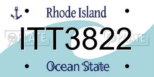 ITT3822 Rhode Island License Plate