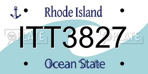 ITT3827 Rhode Island License Plate