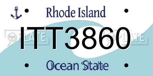 ITT3860 Rhode Island License Plate