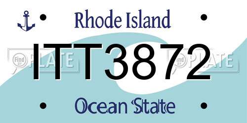 ITT3872 Rhode Island License Plate