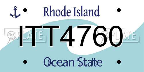 ITT4760 Rhode Island License Plate